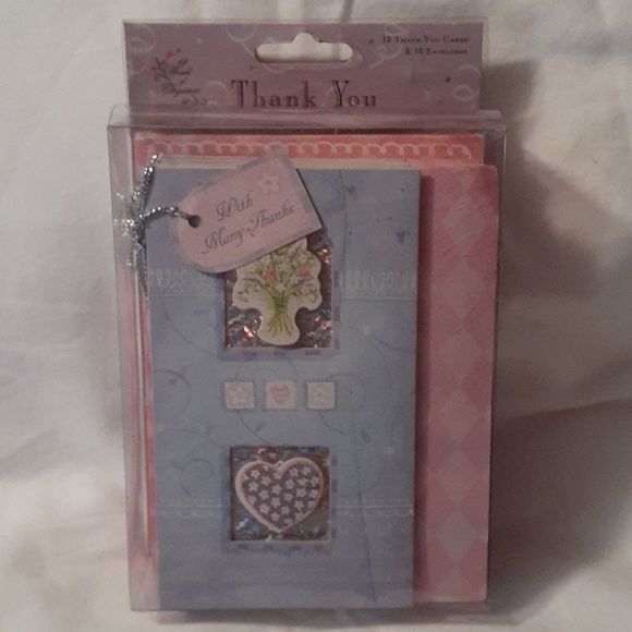 NEW‎ Wedding Thank You Cards Box of 10 Holographic - Picture 1 of 6